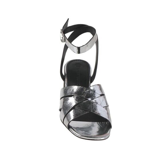 Tory Burch City Heel Ankle Strap Sandal In Silver sz 7 M - Picture 5 of 8
